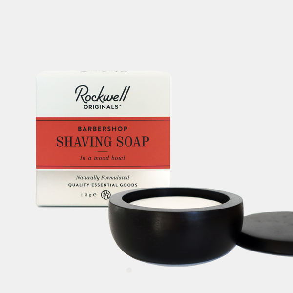 Rockwell Barbershop Shaving Soap in a Wood Bowl