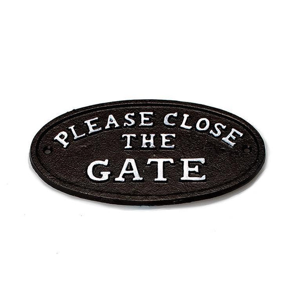 "Please Close The Gate" Cast Iron Sign