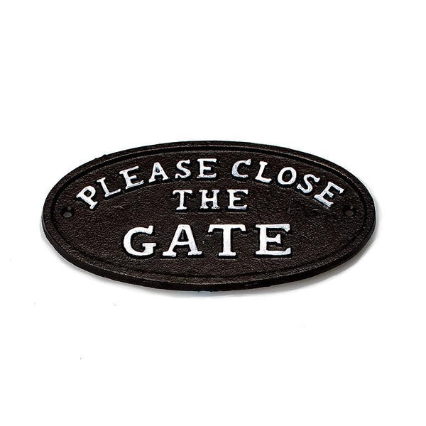 "Please close the gate" Cast Iron Sign