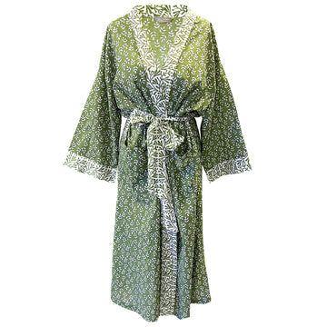Lime Tree Block Printed Kimono