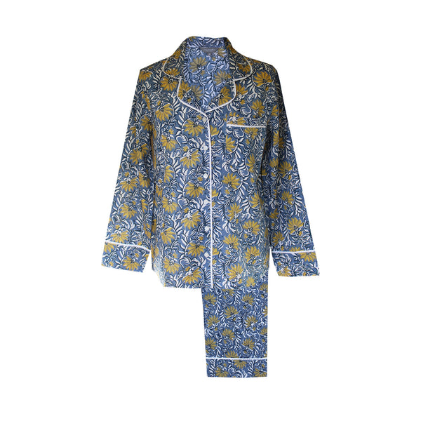 Lime Tree Cotton Block Print Pajamas