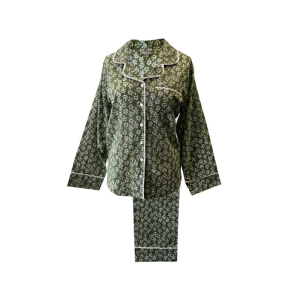 Lime Tree Cotton Block Print Pajamas