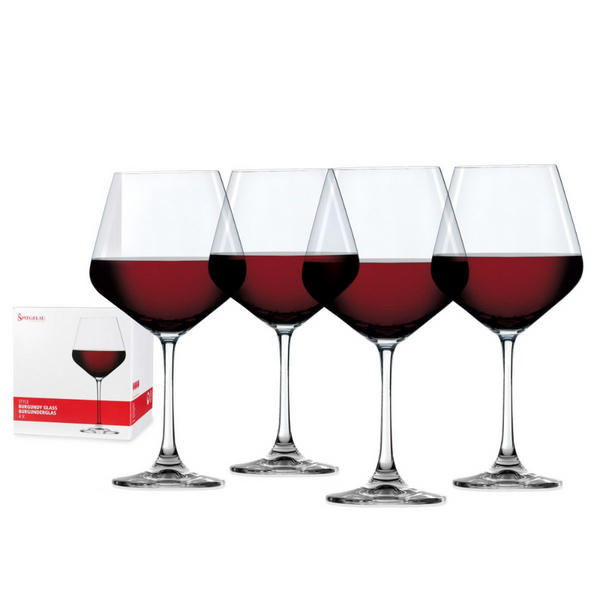 Spiegelau Style Burgundy Glasses Set of 4