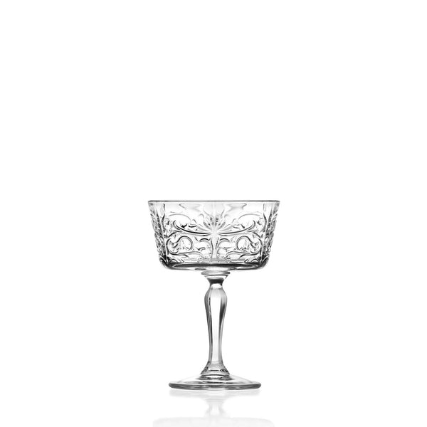 Tattoo Pressed Glass Coupe Set Of 6
