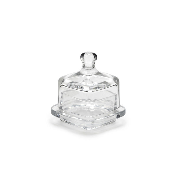 Glass Square Covered Butter Dish