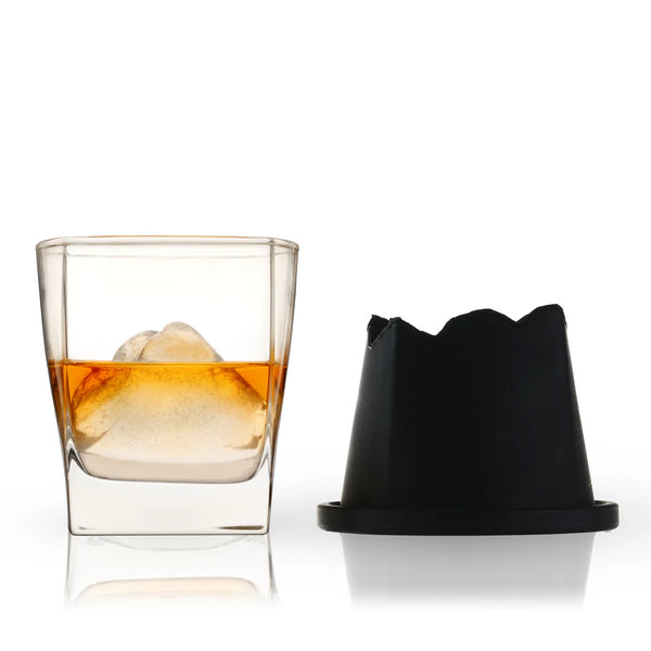 Viski 2 Piece Glacier Mountain Ice Mold with Glass
