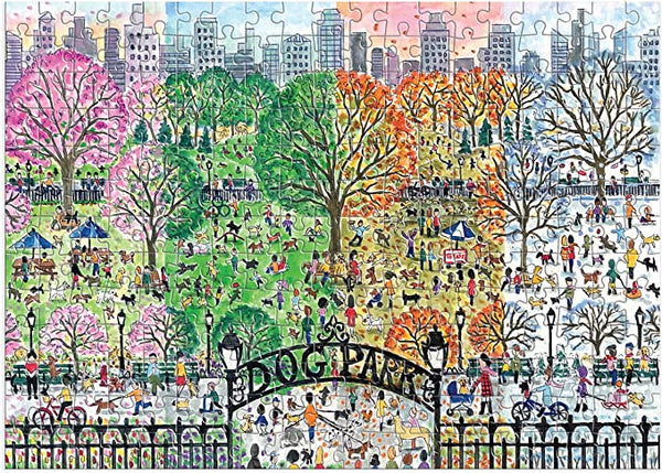Dog Park In Four Seasons By Michael Storrings Puzzle