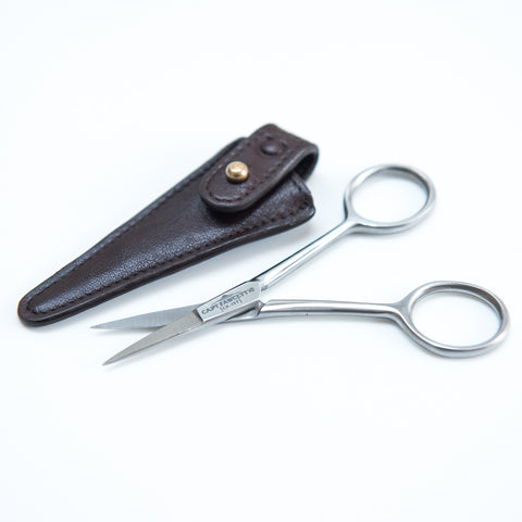 Captain Fawcett Grooming Scissors With Leather Pouch