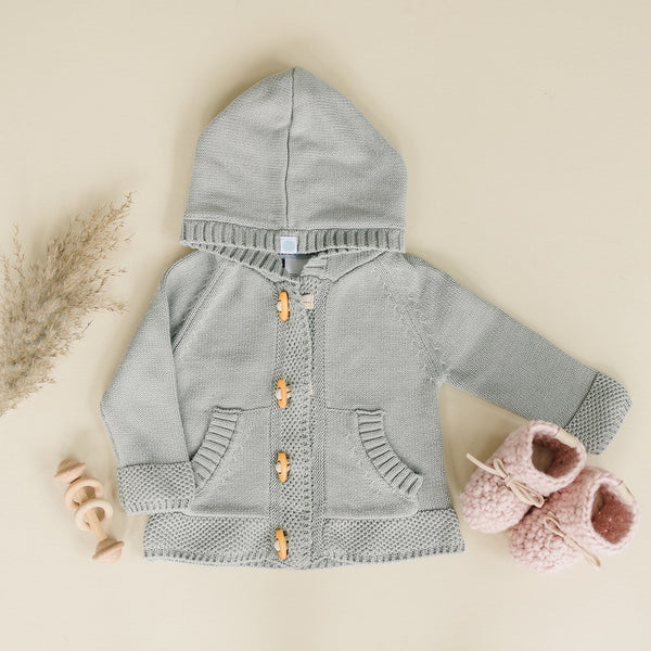 Beba Bean Toggle Button Knit Hoodie